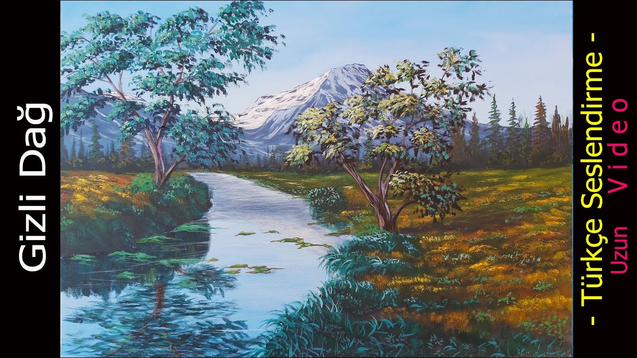 Resim Çalışması #40 | Manzara Resmi Nasıl Yapılır | Gizli Dağ /Acrylic Painting #Akrilik #Resim