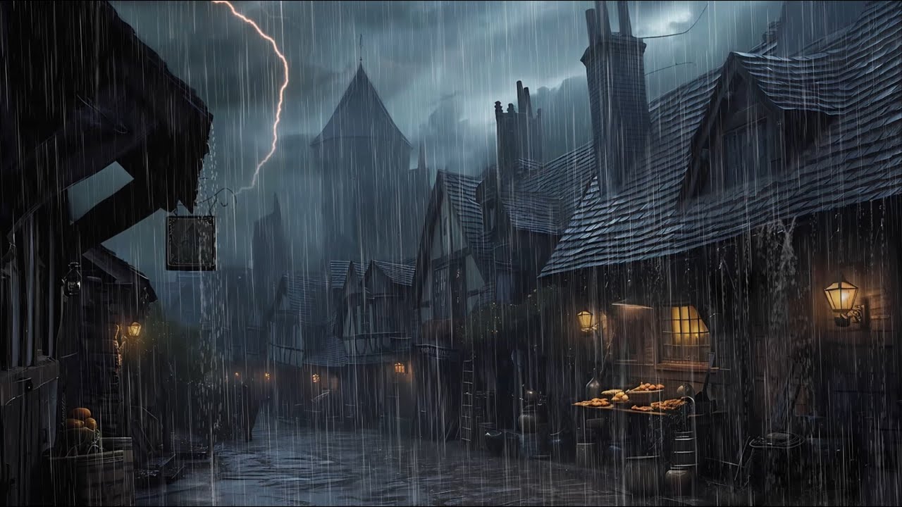 Perfect Relaxation With Rain in Medieval 🏚️ Healing Rain to Reduce Stress & For Good Sleep