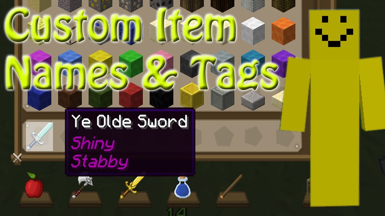 Minecraft: Custom Name & Tags for any item with NBTedit [Tutorial]
