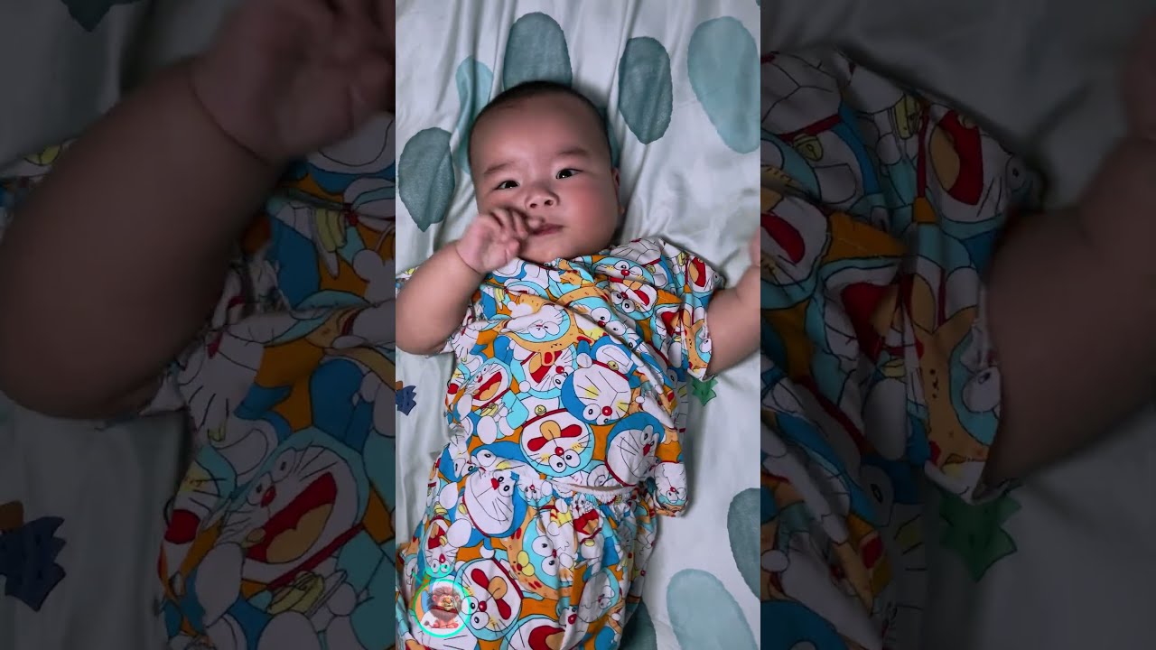 Leo’s rocking those Doraemon PJs like a fashion icon!