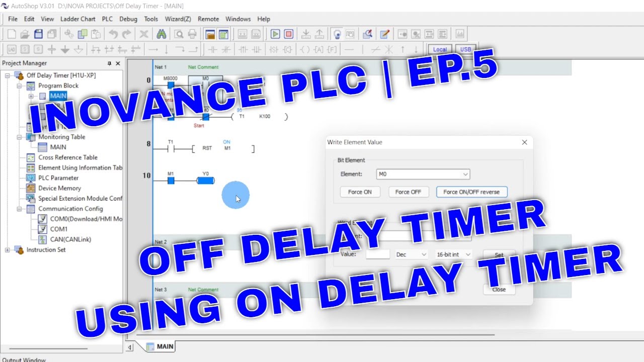 New Video : Inovance PLC | Ep.5 | Off Delay Timer | Autoshop Software