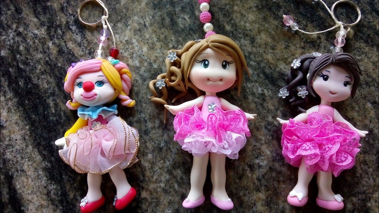 💖 Como fazer Bonequinha Chaveiro com perninhas móvel ❣️