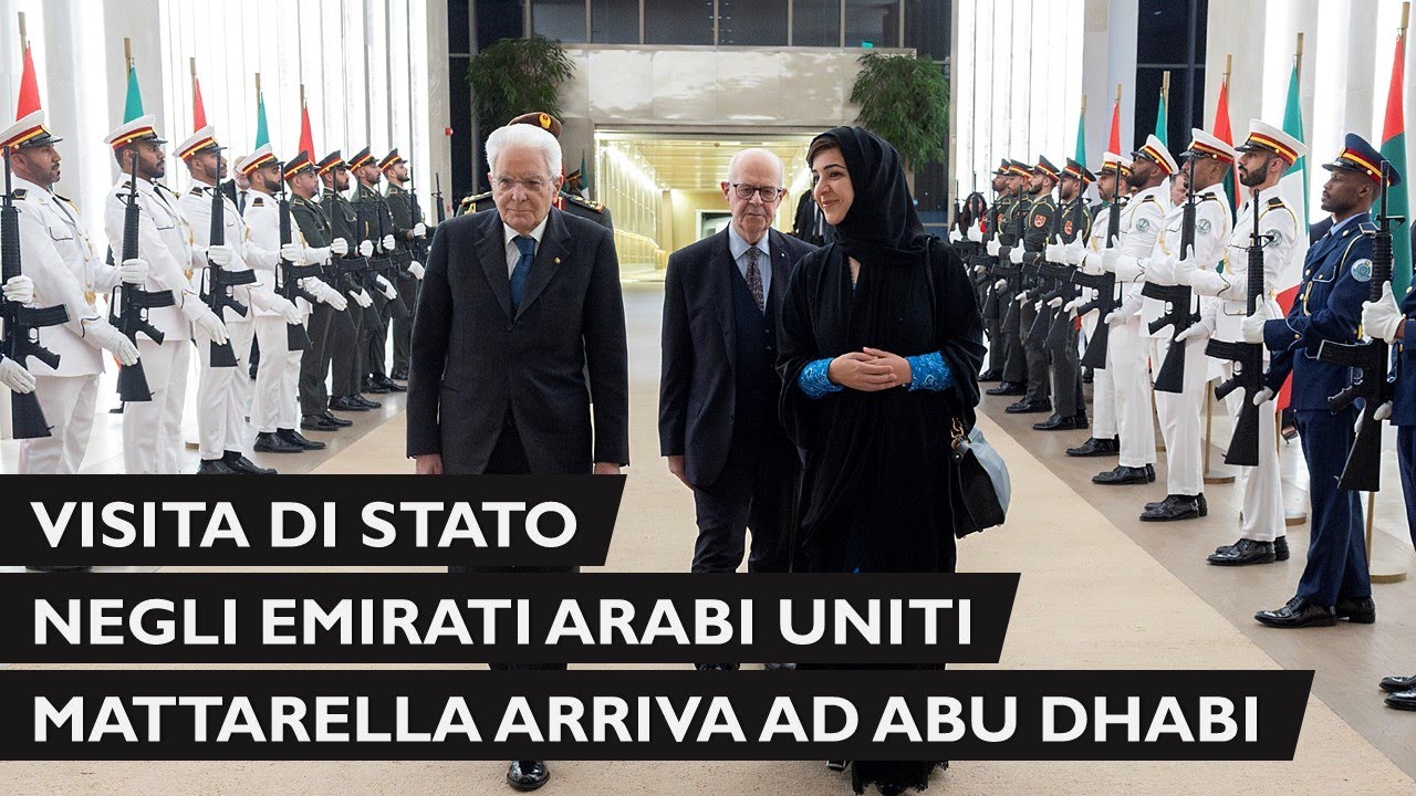 Mattarella arriva all’Aeroporto Internazionale Zayed di Abu Dhabi