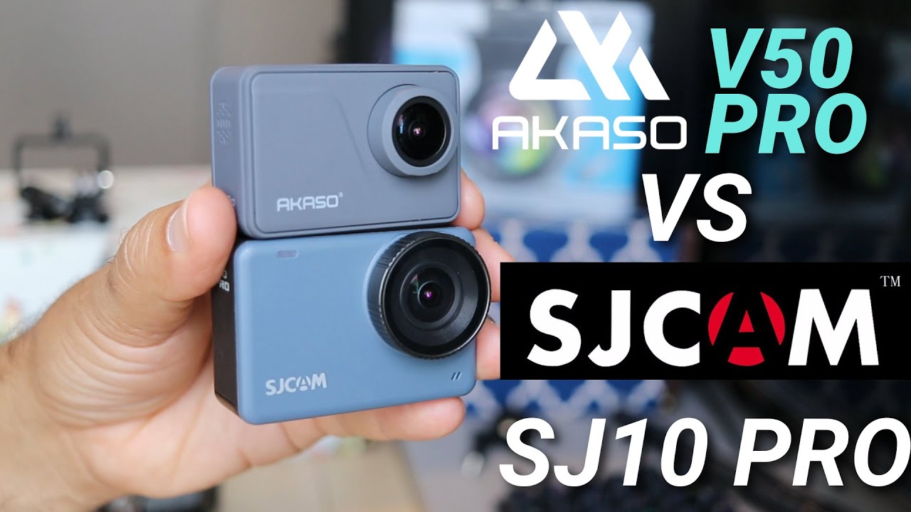SJCAM SJ10 PRO ACTION VS AKASO V50 PRO. COMPARAÇÃO DE CÂMERA DE AÇÃO. #camera #cameras