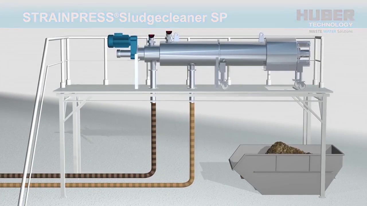 Animation HUBER Strainpress Sludge Screening