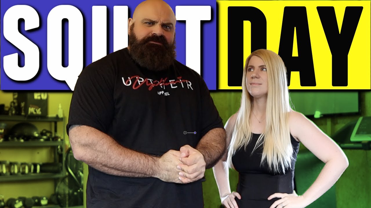 Strongman vs Mortal. Husband and Wife Squats