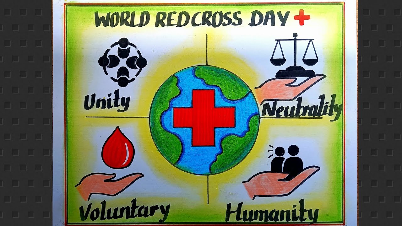 World Red Cross Day Drawing Easy/ Red Cross Day Poster Drawing/ Red Cross Day Chart Drawing