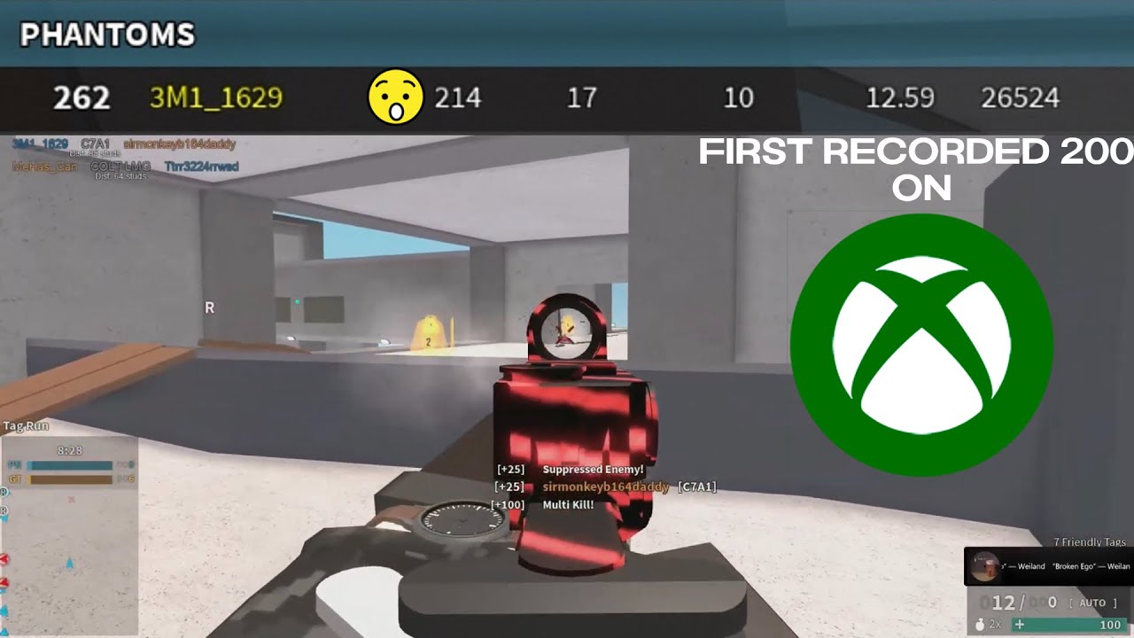 First Recorded 200 Kill Game on Phantom Forces XBOX | 214-17