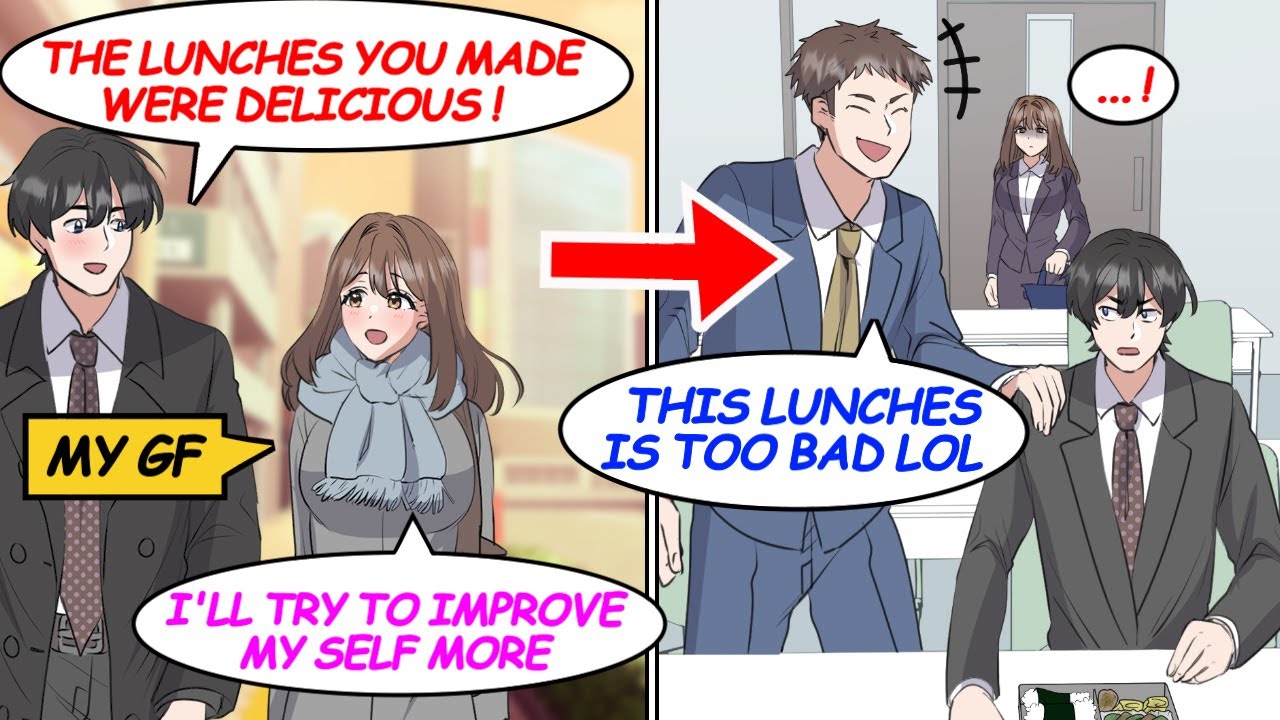 My male colleague made fun of the lunches my gf made. She happened to hear it and... [Manga]