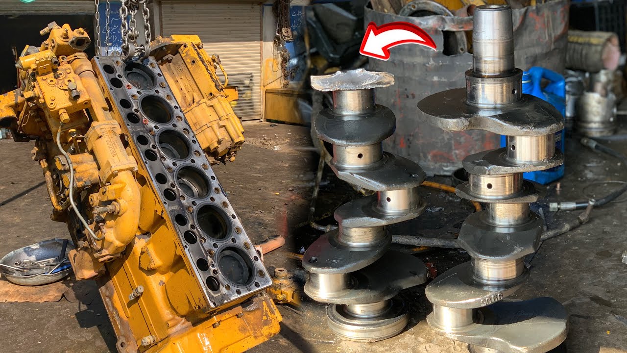 Rebuilding the CAT 3306 Engine because the Crankshaft is Broken || Repairing Diesel Engine