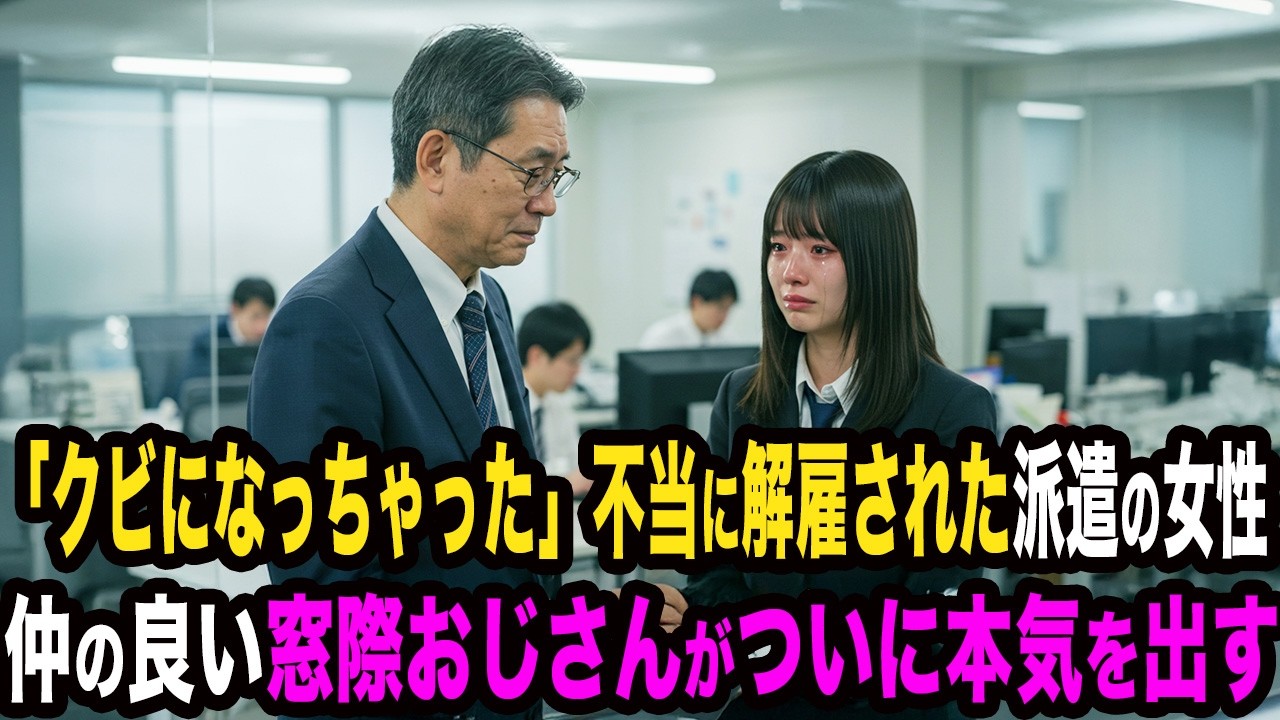 「クビになっちゃった」不当に解雇された派遣の女性。仲の良かった窓際のおじさんがついに本気を出した...