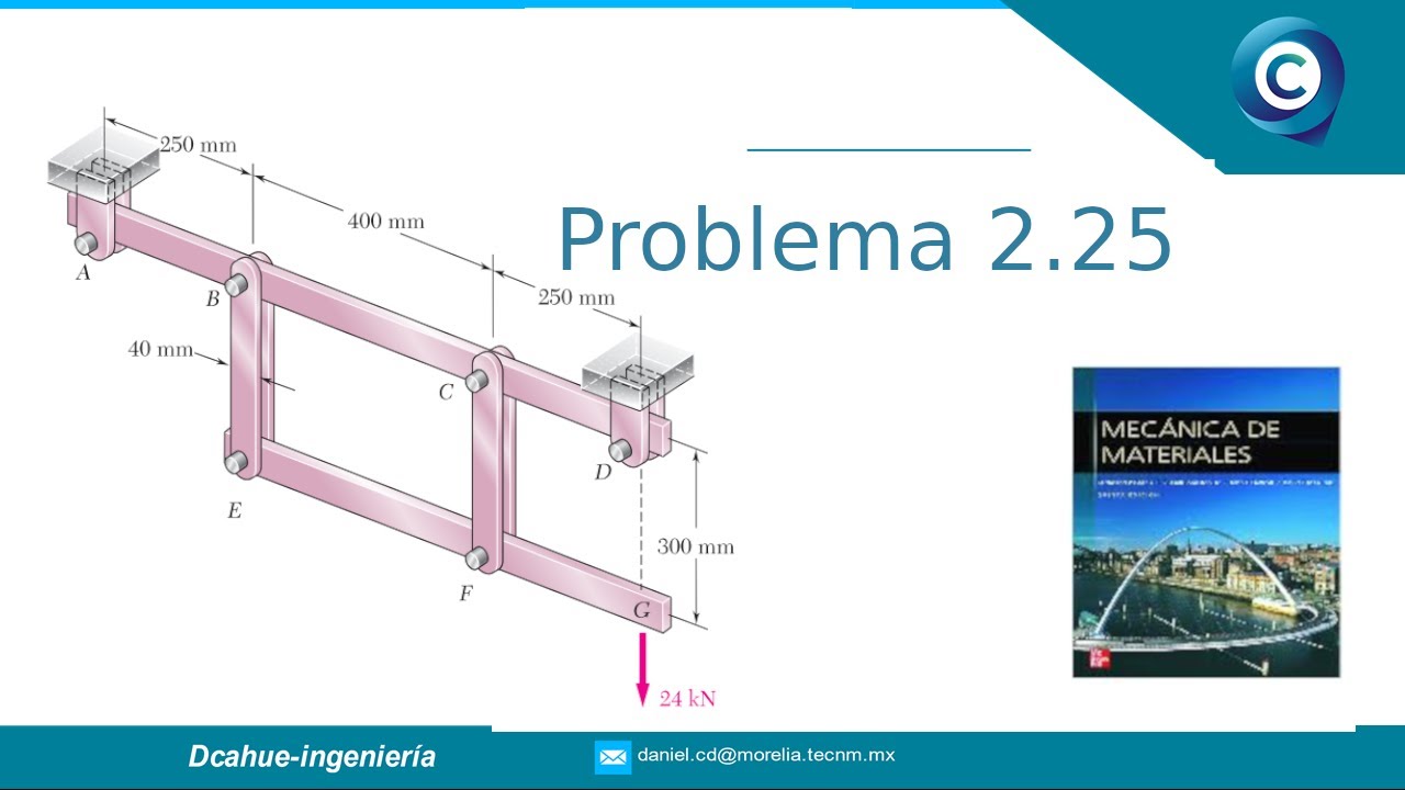 DEFORMACIÓN POR CARGA AXIAL | MECÁNICA DE MATERIALES | BEER | JOHNSTON | EJERCICIO RESUELTO 2.25