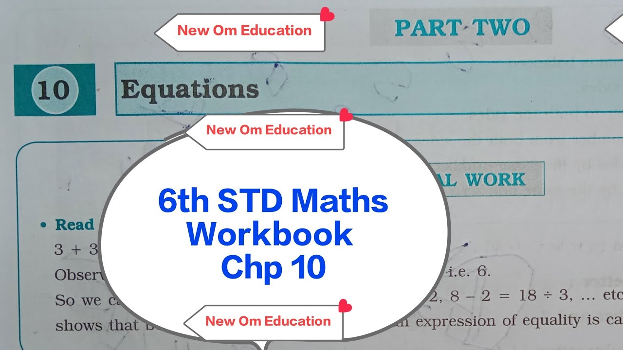 6th STD Maths Workbook Chp 10 Equations @OmPrakash-rn8hc