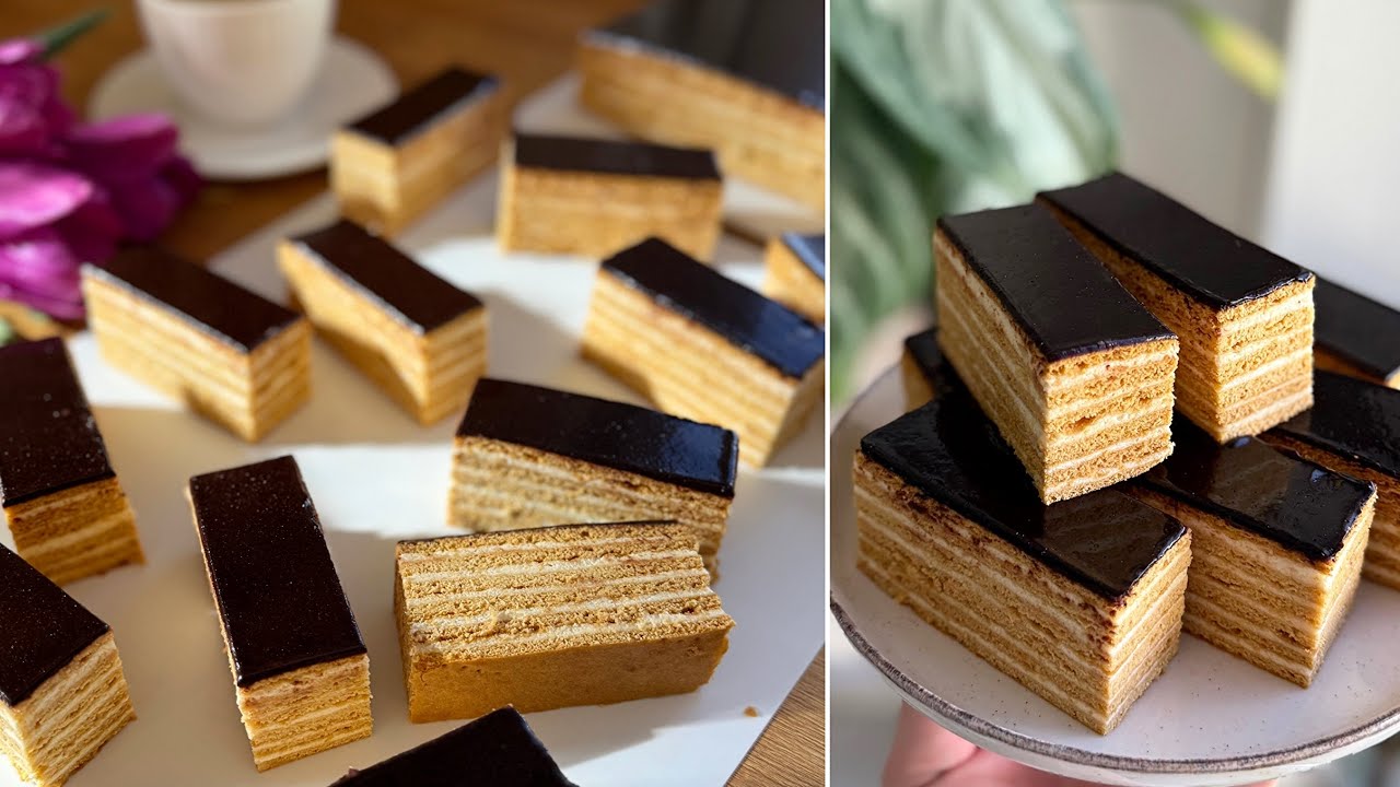 MÉZES KRÉMES🍯 Főzött krémmel, csokimázzal - BebePiskóta