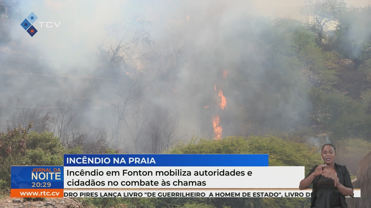 Incêndio em Fonton mobiliza autoridades e cidadãos no combate às chamas