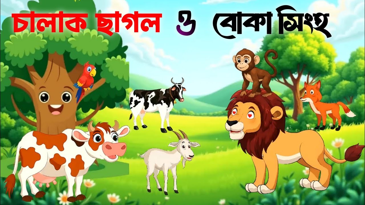 চালাক ছাগল ও বোকা সিংহ | Animated Story | Bangla Cartoon | Moral Story | Animal Story 