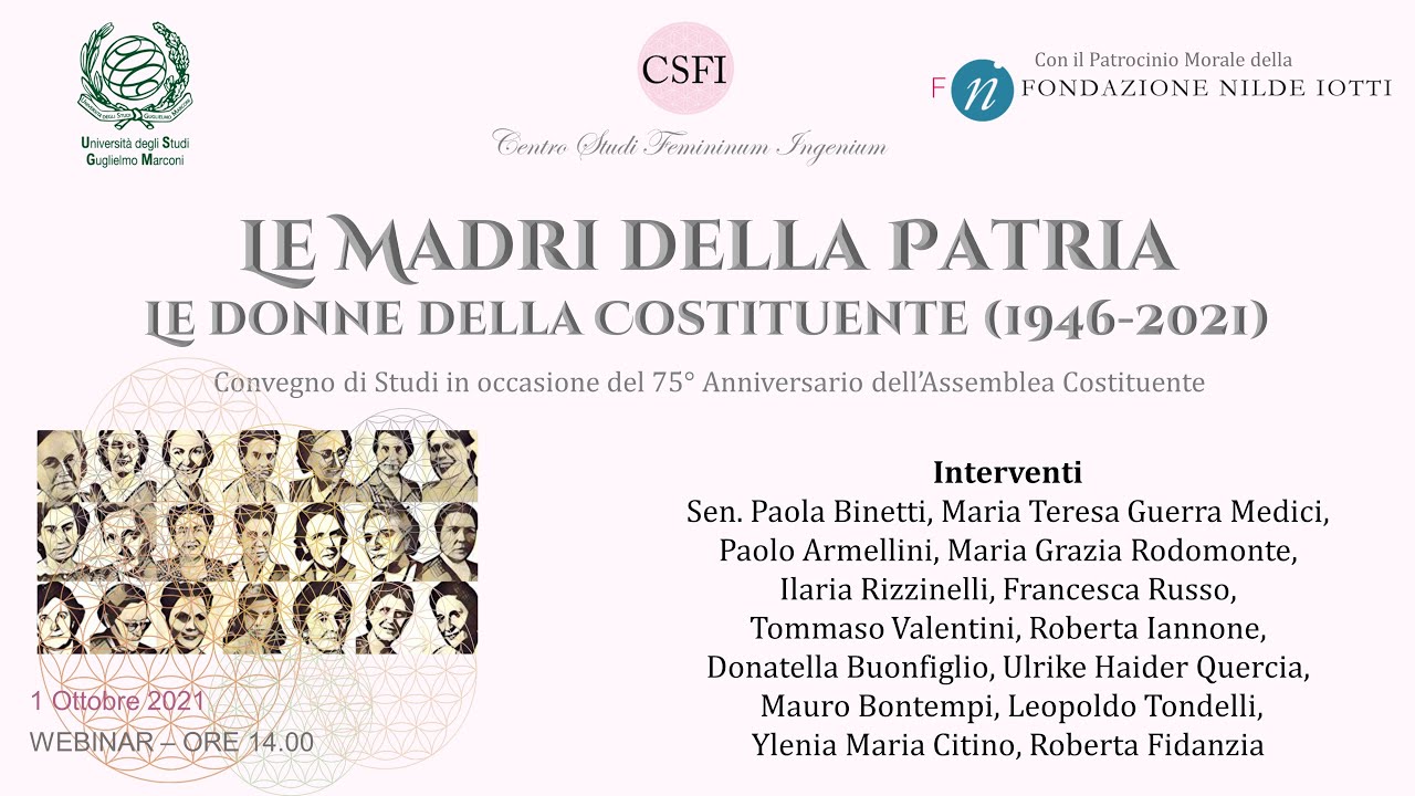 Le Madri della Patria. Le donne della Costituente (1946-2021).