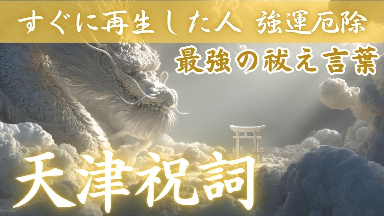 天龍が導く最強の祓言葉｜天津祝詞｜聴いた瞬間、強力浄霊【強運厄除け・邪気祓い・国家鎮護】