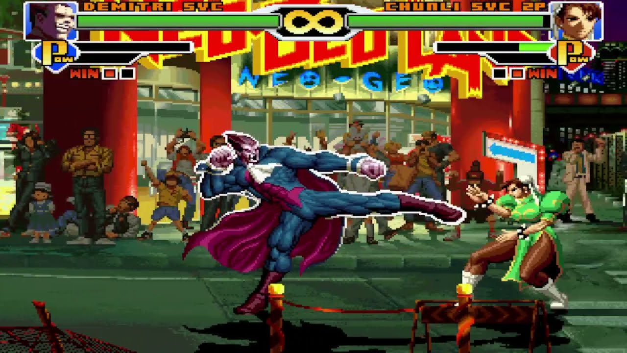 SNK VS. CAPCOM: ULTIMATE MUGEN- DEMITRI SVC VS. CHUN-LI SVC 2P 2-12-26 #gaming #mugen