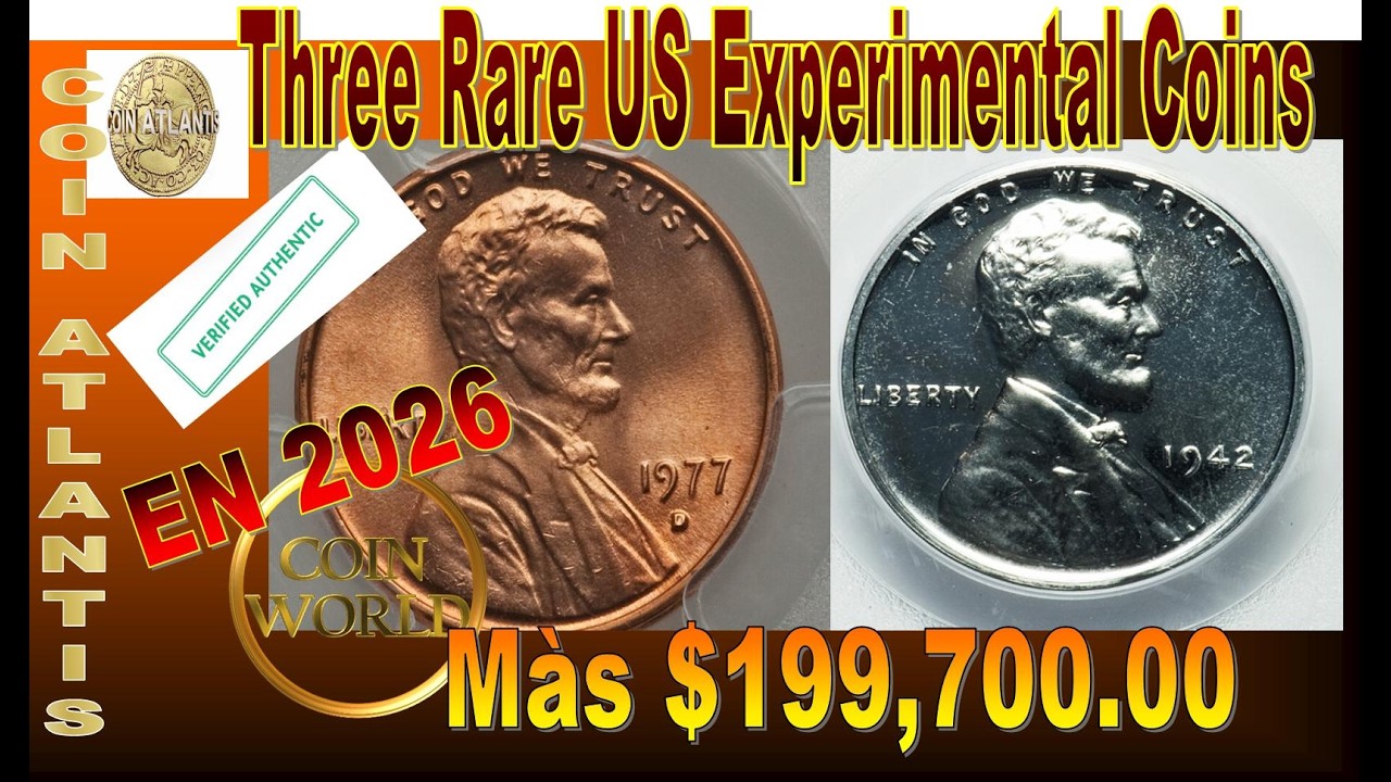 Tres Monedas Experimentales Estadounidenses Muy Raras y Costosas. Màs $199,700.00
