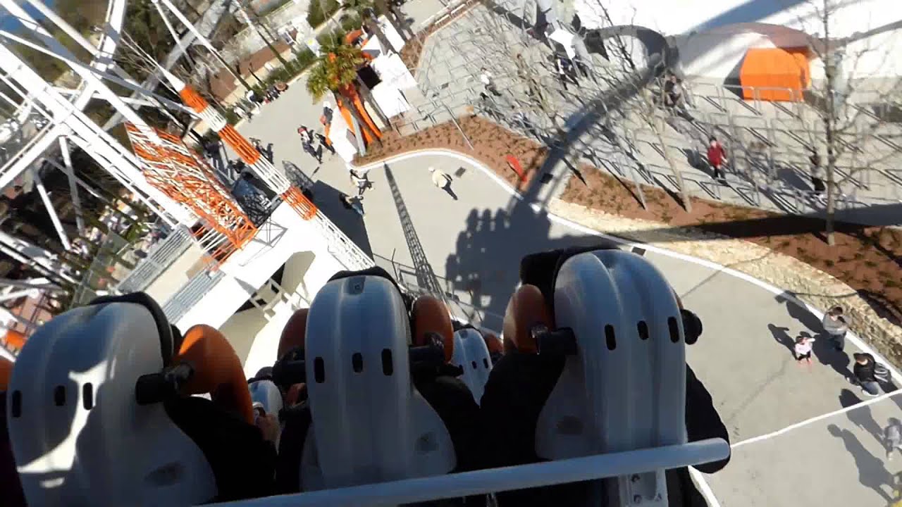 Gardaland Oblivion the black hole 2015 - dalla fila posteriore - giornata inaugurale
