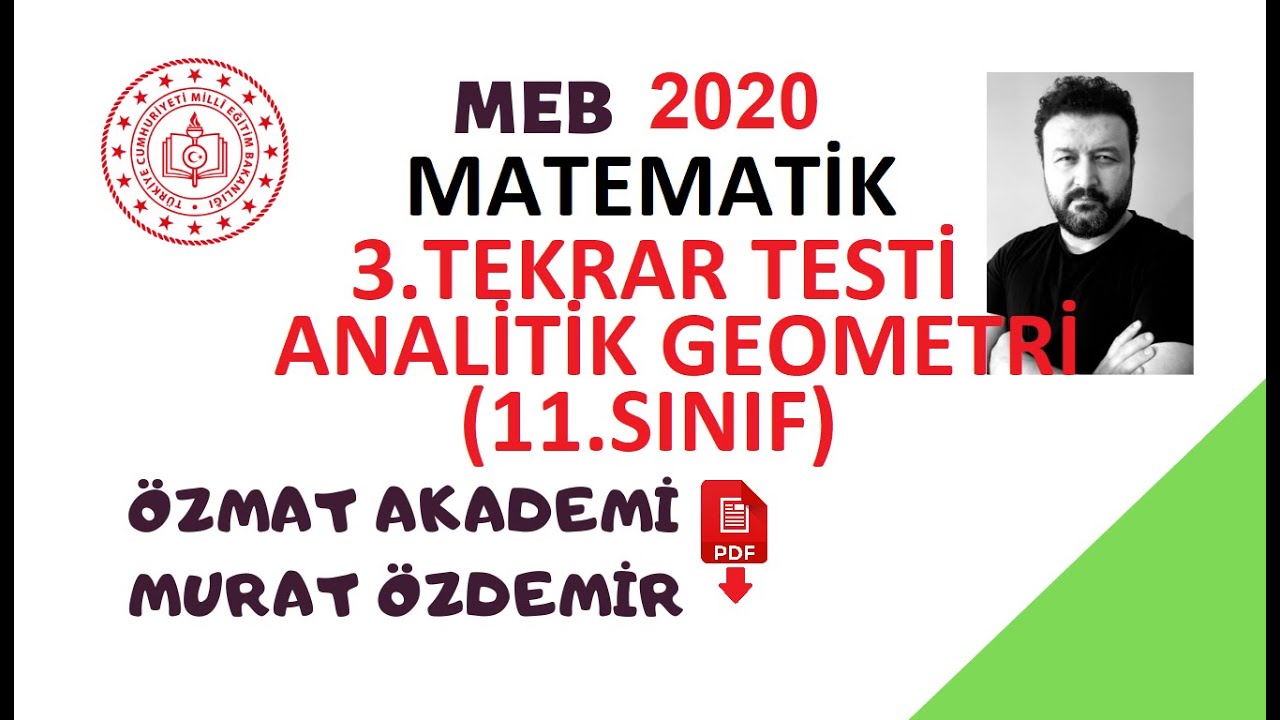 MEB 2020 MATEMATİK 3.TEKRAR TESTİ ÇÖZÜMLERİ 11.SINIF ANALİTİK GEOMETRİ / MAYIS AYI MEB ÇALIŞMA