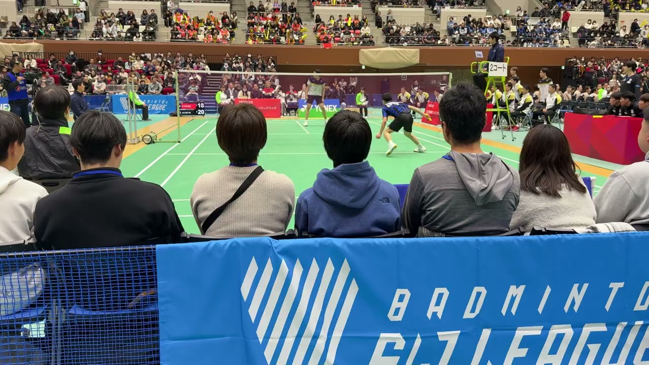 【badminton】BIPROGY沖本選手vs日立情報通信エンジニアリング宮下選手大接戦に大盛り上がり#sjリーグ 