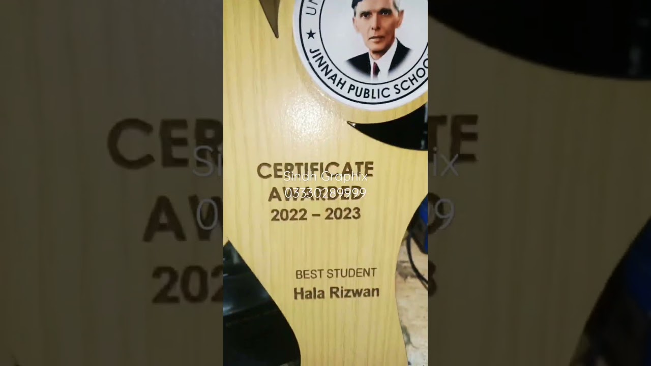 UV printing on wooden awards trophy #miraculous #sindhgraphix