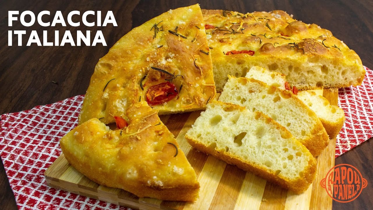 COMO FAZER FOCACCIA ITALIANA! Longa Fermentação (SEM LEVAIN) - RAPOU A PANELA #05
