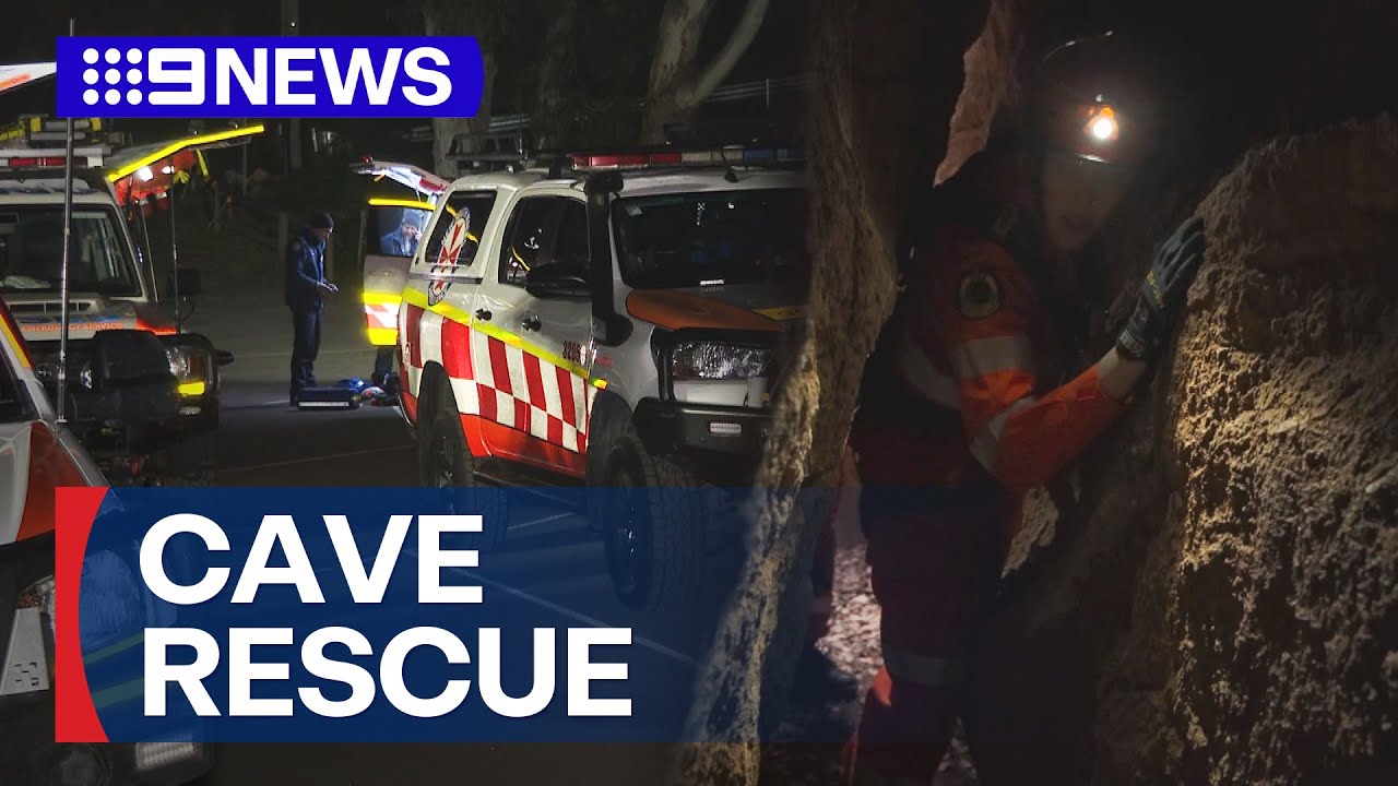 Two people rescued after being trapped inside Jenolan Caves | 9 News Australia