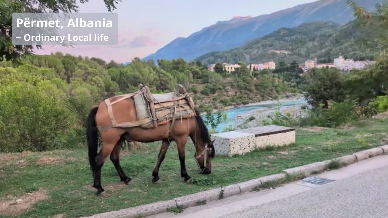 Përmet, Albania — Everyday Local Life (Slow Walk)