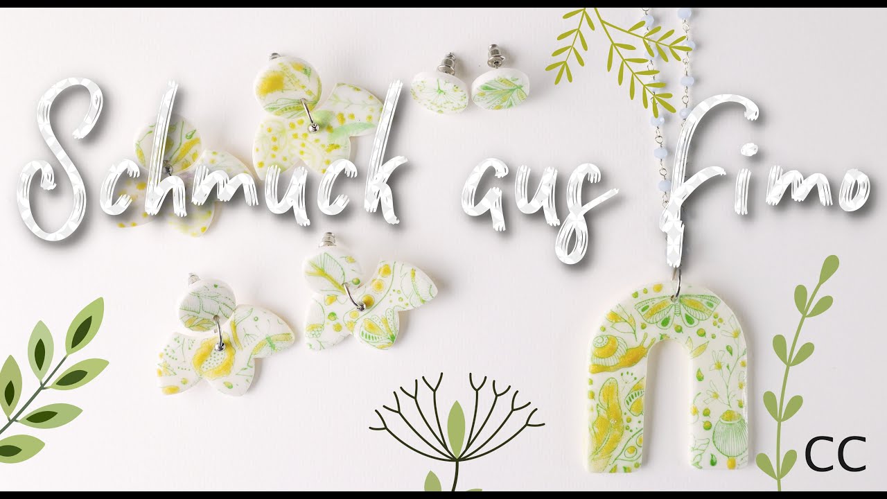 Schmuck ✨ aus Fimo - mit Kreide und Acryl gefärbt I Deutsch & English
