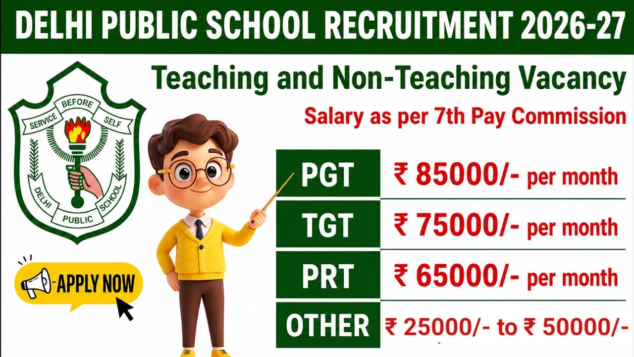 DPS Teacher Vacancy 2026 #dpsvacancy #pgtjob #tgtjobs #prtjobs #delhipublicschool 