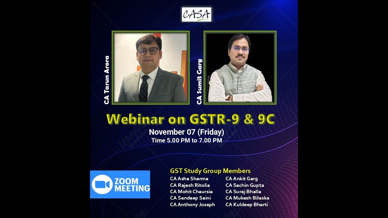 Webinar on GSTR 9 & 9C