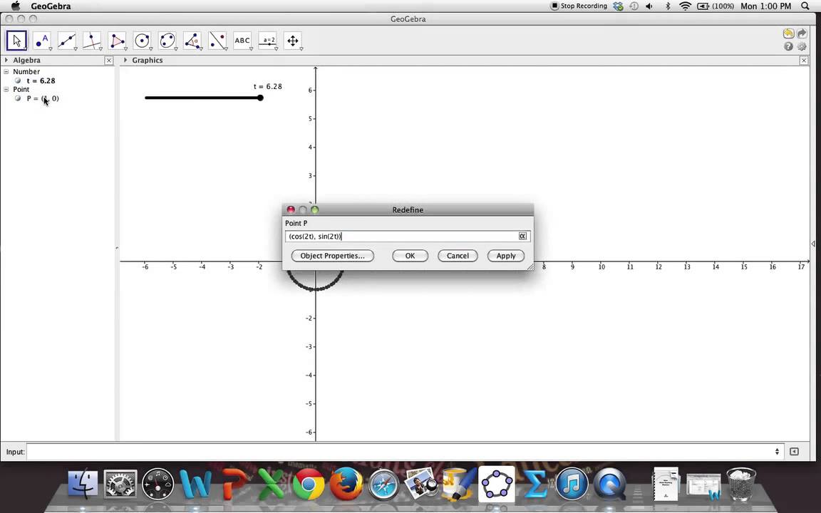 Vector Valued Functions with Geogebra