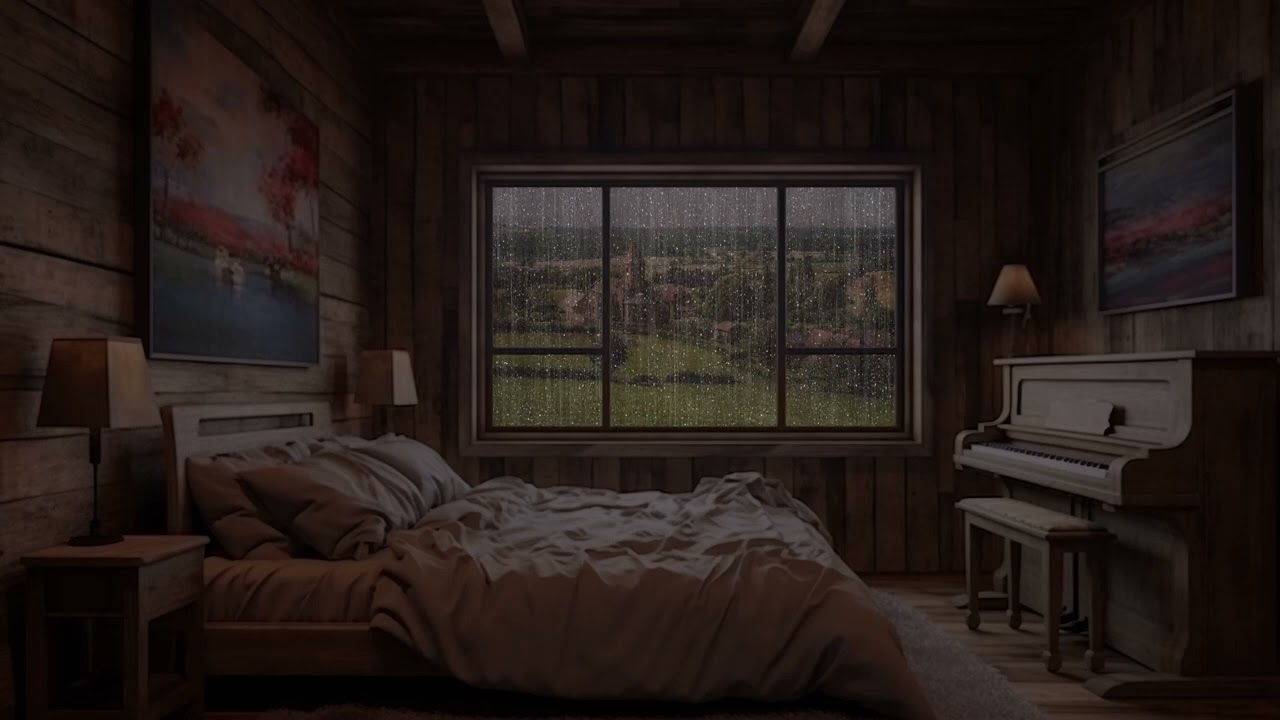 Cozy Room with Healing Rain Sounds - Create a Restful Atmosphere for Deep Sleep and Stress Relief
