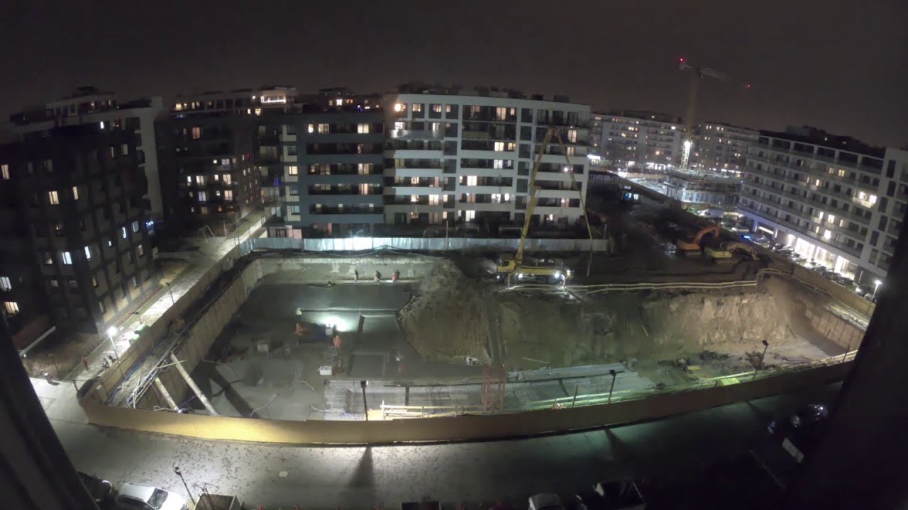 Budowa bloku (timelapse) cz. 1 - deweloper wykopał wielką dziurę w Warszawie