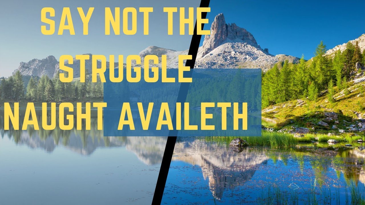 Say not the Struggle Naught Availeth
