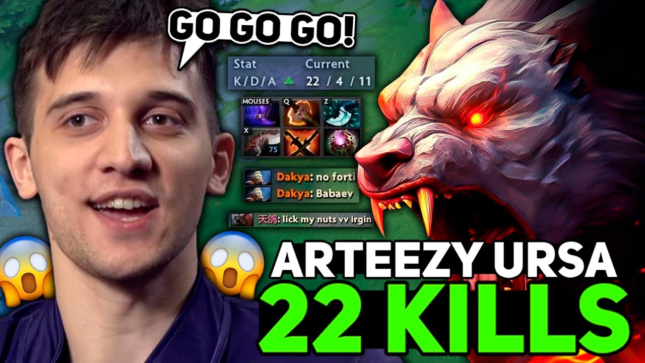 22 KILLS by Arteezy on URSA CARRY in THIS GAME!