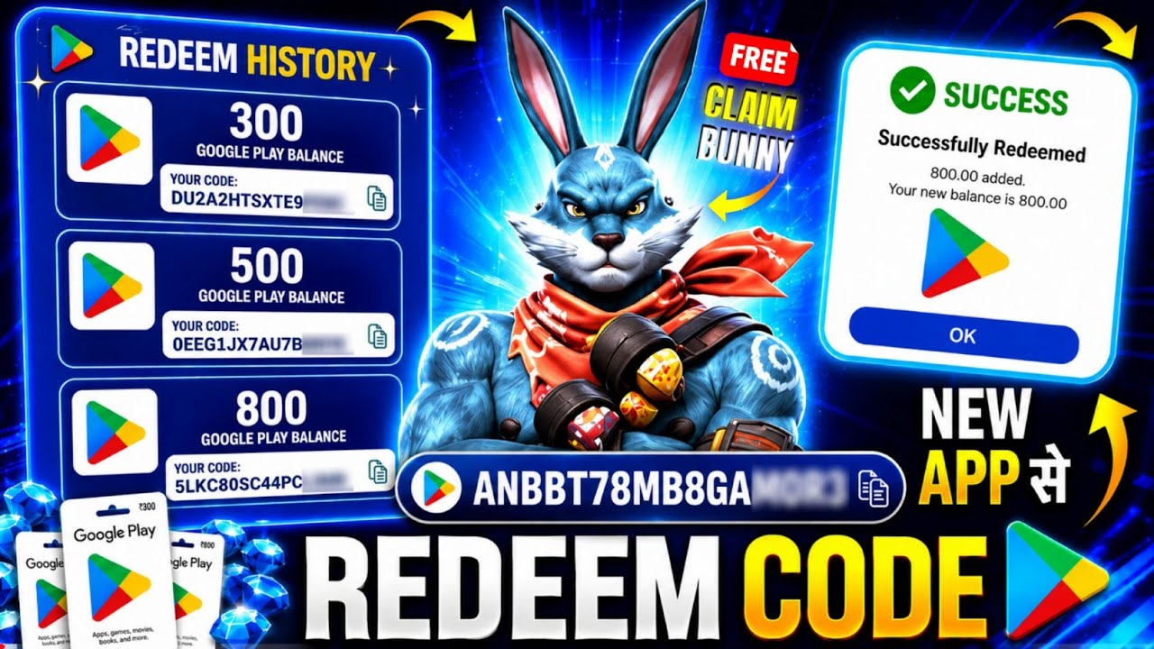 FREE REDEEM CODES INSTANT 🤩 | 800 REDEEM CODE FREE | HOW TO GET GOOGLE PLAY STORE REDEEM CODES FREE