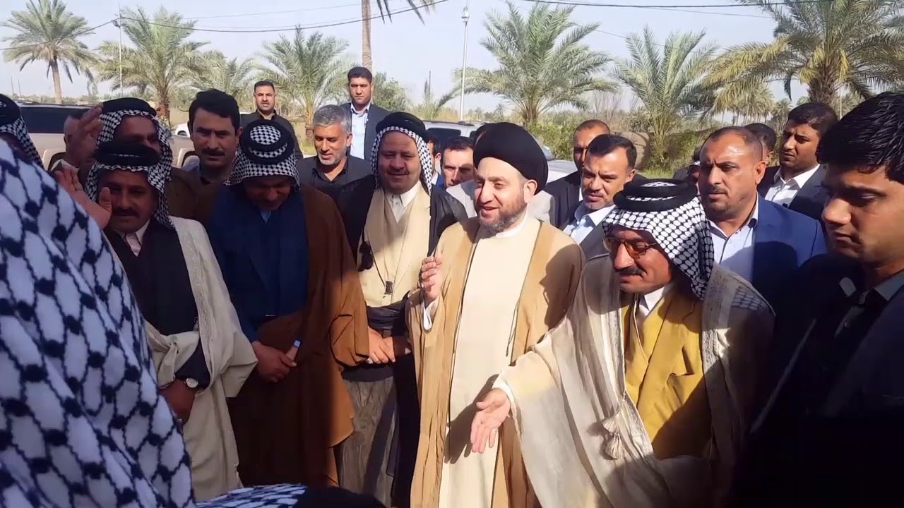 استقبل امير بني حسن العام في العراق و الوطن العربي الامير حسين علي ال عبيد العباسي السيد عمار الحكيم