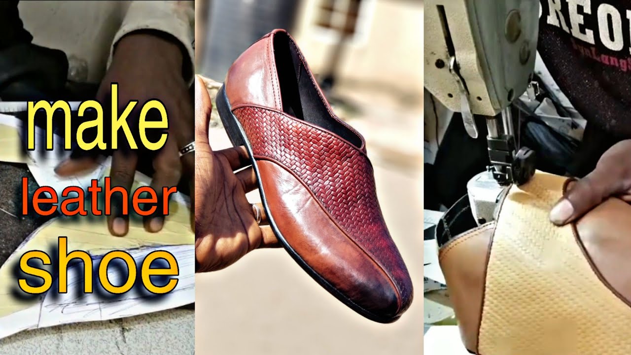 Making leather shoe tutorial:  diy how to make shoes 👞