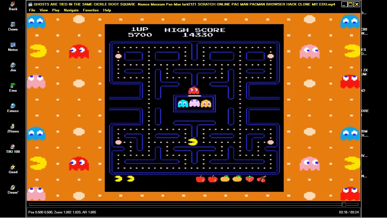 GHOSTS ARE TIED IN THE SAME CICRLE ROOT SQUARE  Namco Museum Pac Man lark2121 SCRATCH ONLINE PAC MAN