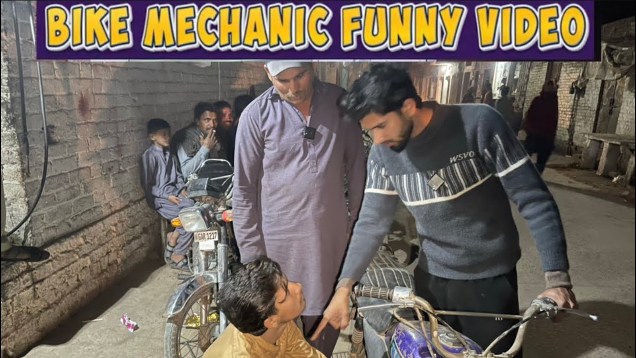Faizan as motorcycle mechanic |Usama as a customer Funny talk funny video #funny #comedy #motorbike 