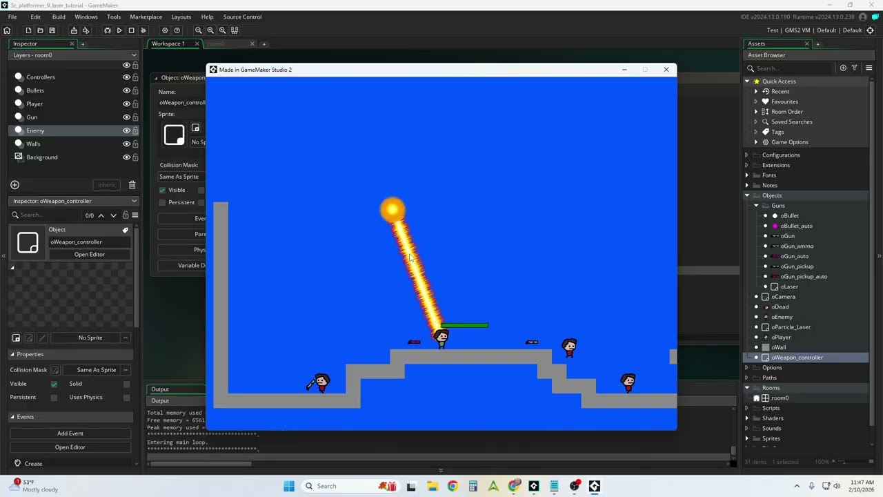 How To Get A Laser In Platformer Game