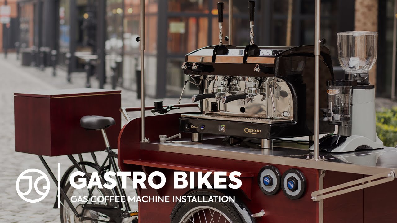 Installation of Astoria Perla lever gas coffee machine on coffee bike I JG Gastro
