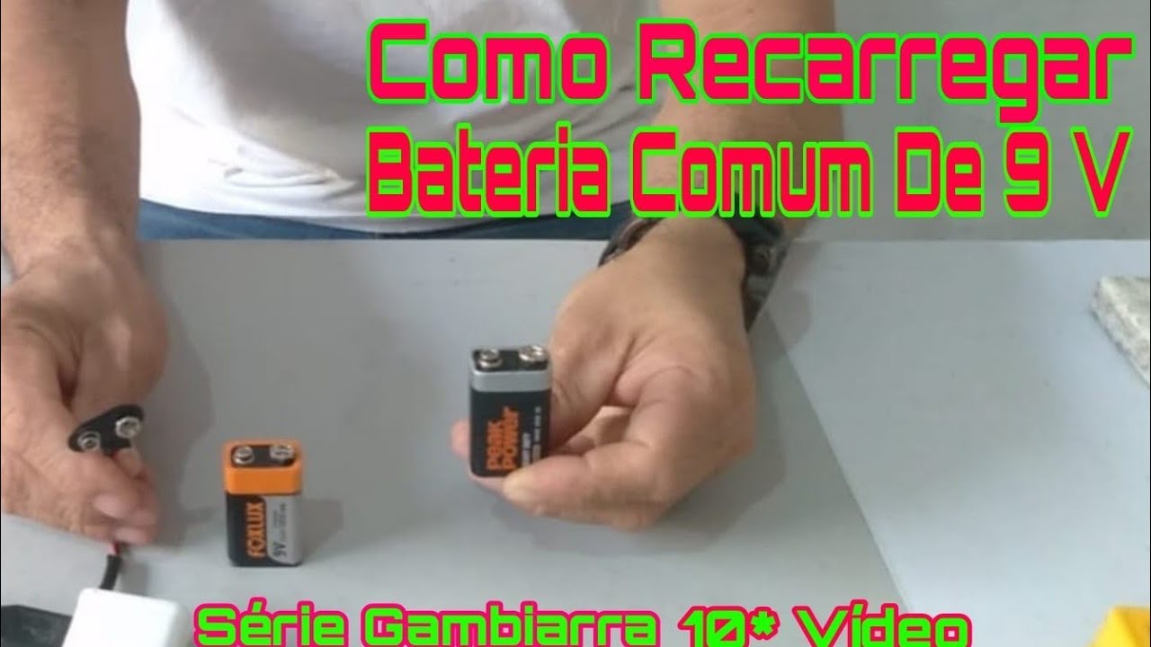 COMO RECARREGAR BATERIA COMUM DE 9 VOLTS