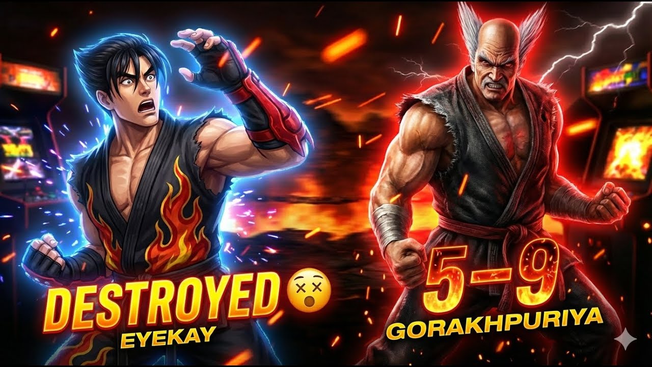 Brutal Tekken 3 Fight! Gorakhpuriya Dominates EYEKAY 9–5 🔥