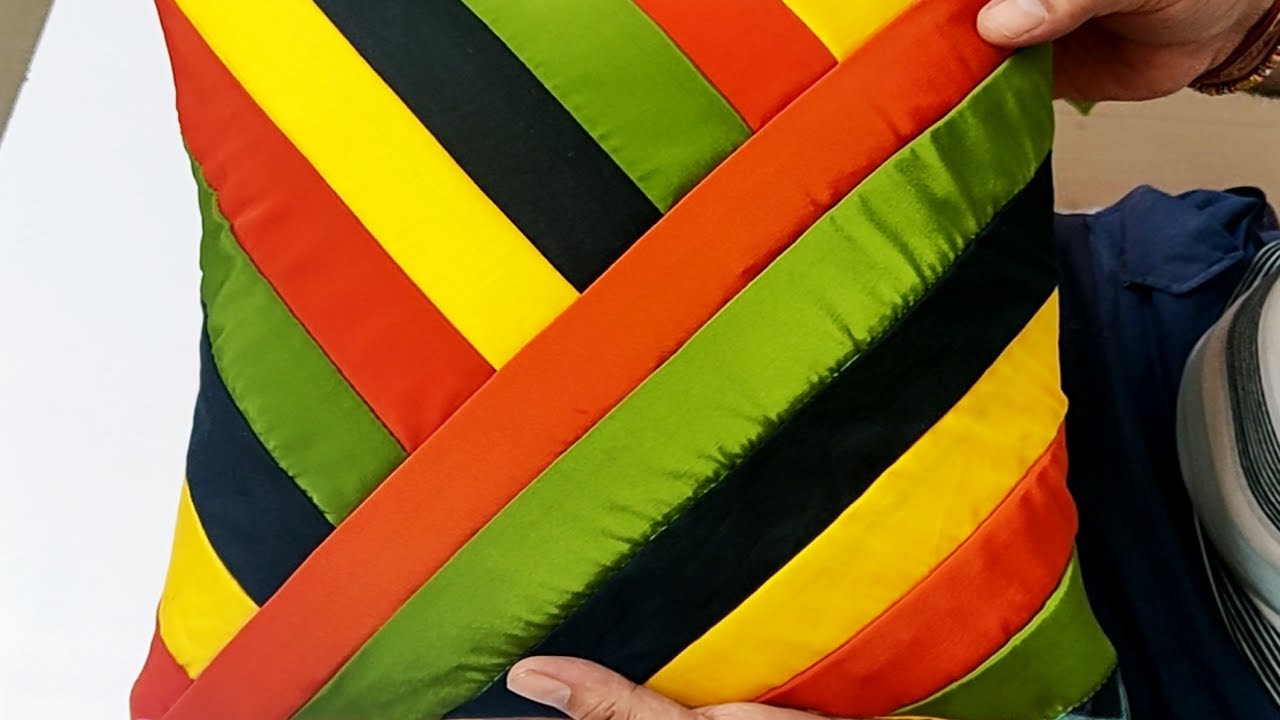 घर ही बनाए प्यारा सा कुशन कवर || How to make Cushion Cover cutting and stitching