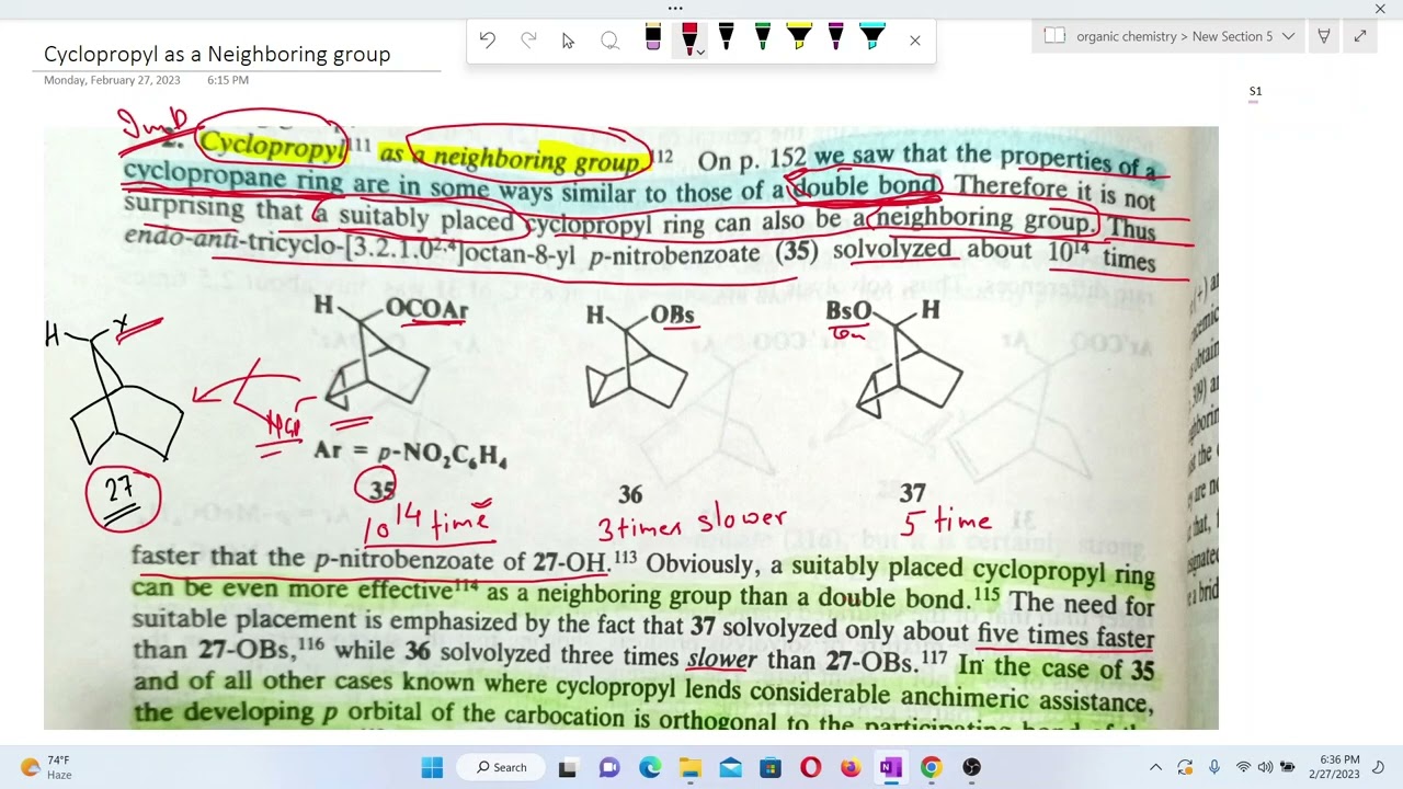 Cyclopropyl as a Neighboring group